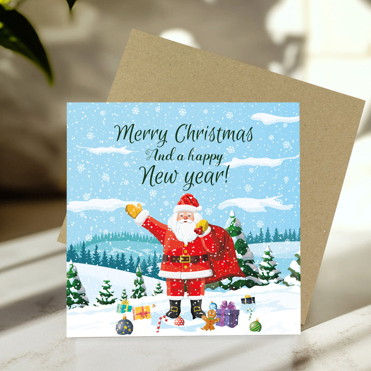 Merry Christmas Happy New Year Card For Friends and Family