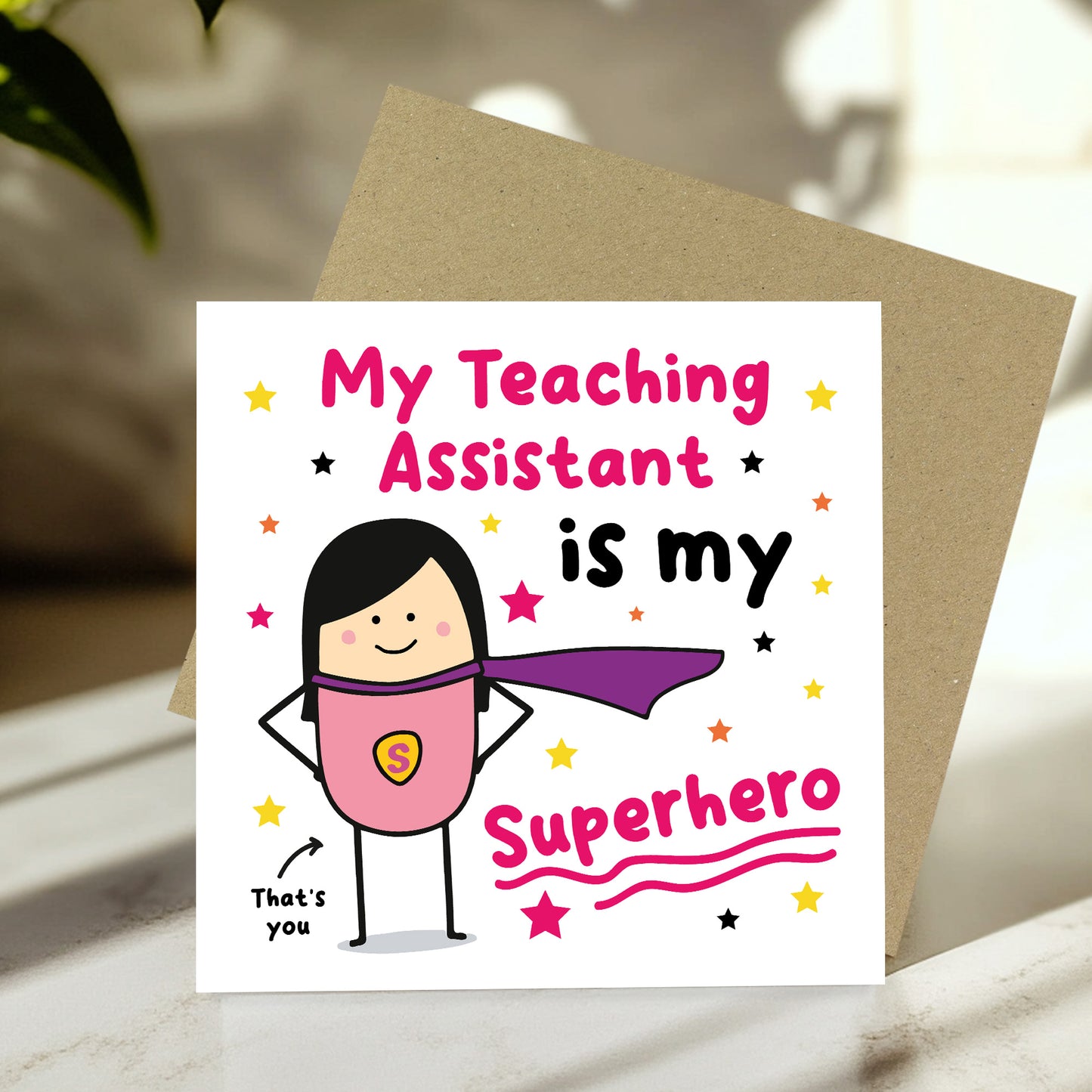 Card For Teaching Assistant Thank You Card My Superhero Card