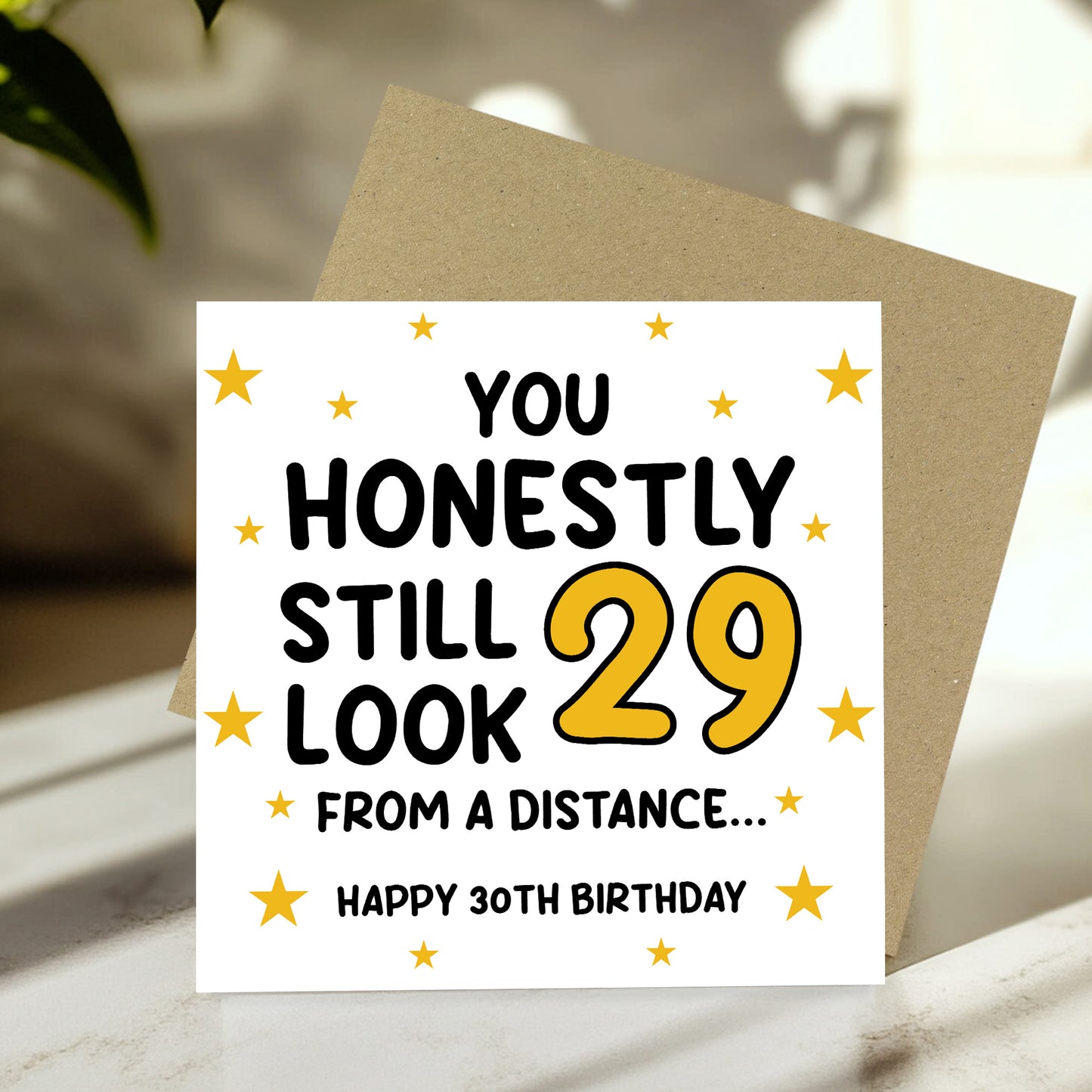 Funny 30th Birthday Card For Men Women With Kraft Envelope