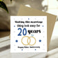 20th Wedding Anniversary Card For Husband Wife Couple