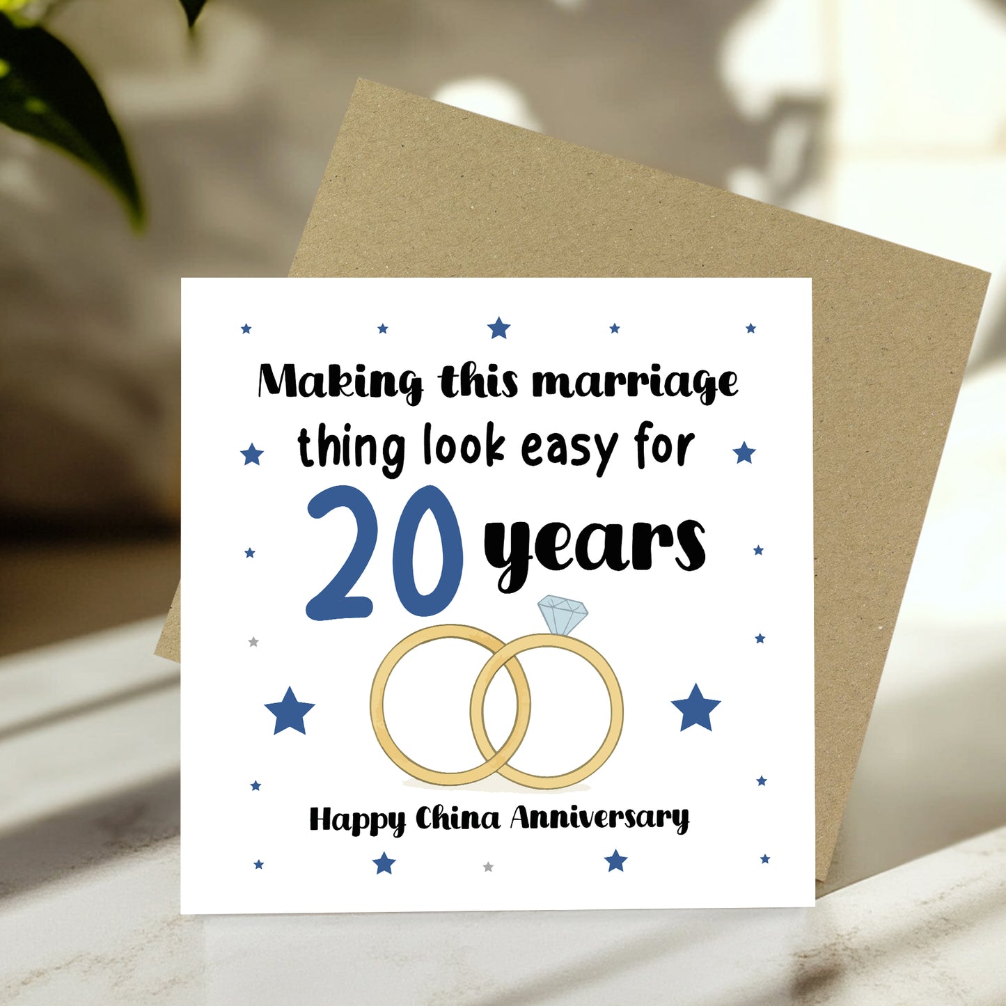 20th Wedding Anniversary Card For Husband Wife Couple