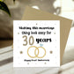 30th Wedding Anniversary Card For Husband Wife Couple