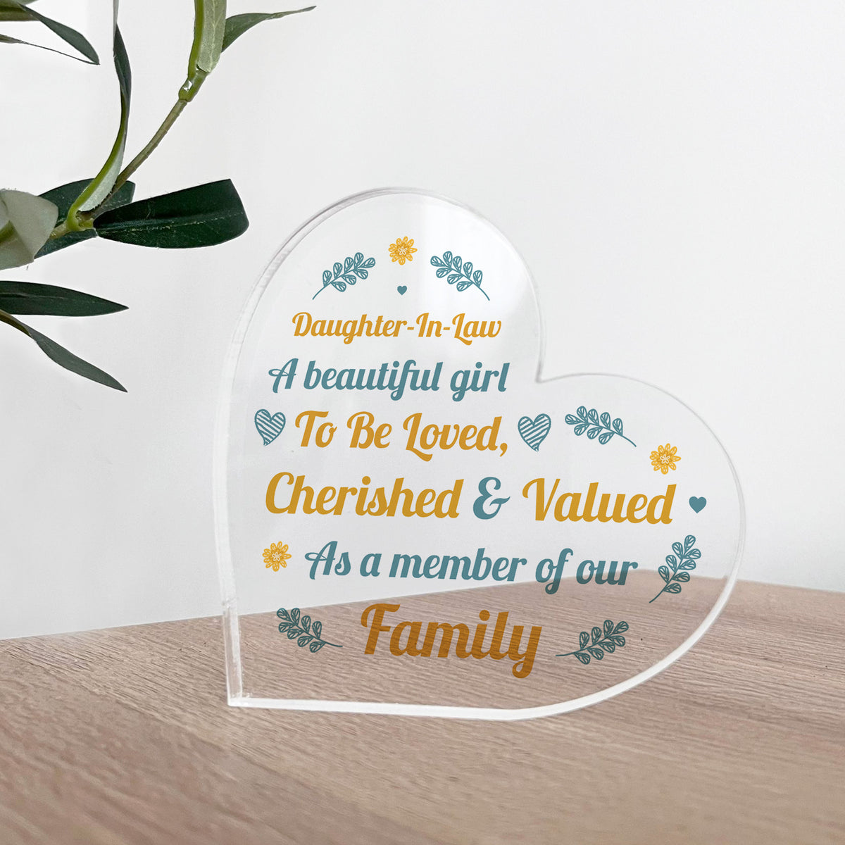 Daughter In Law Gift Loved And Cherished Acrylic Plaque Daughter