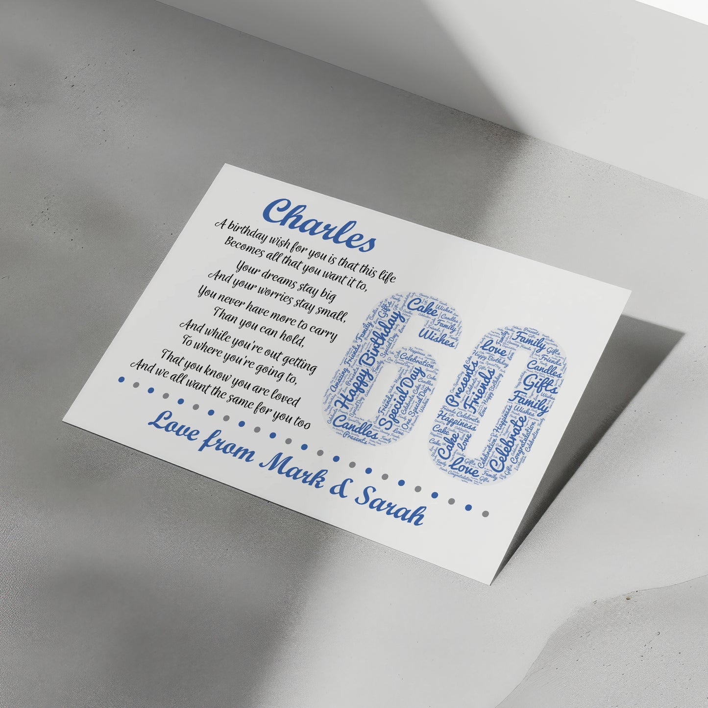 Personalised 60th Birthday Gifts for Him Men Husband Dad Grandad