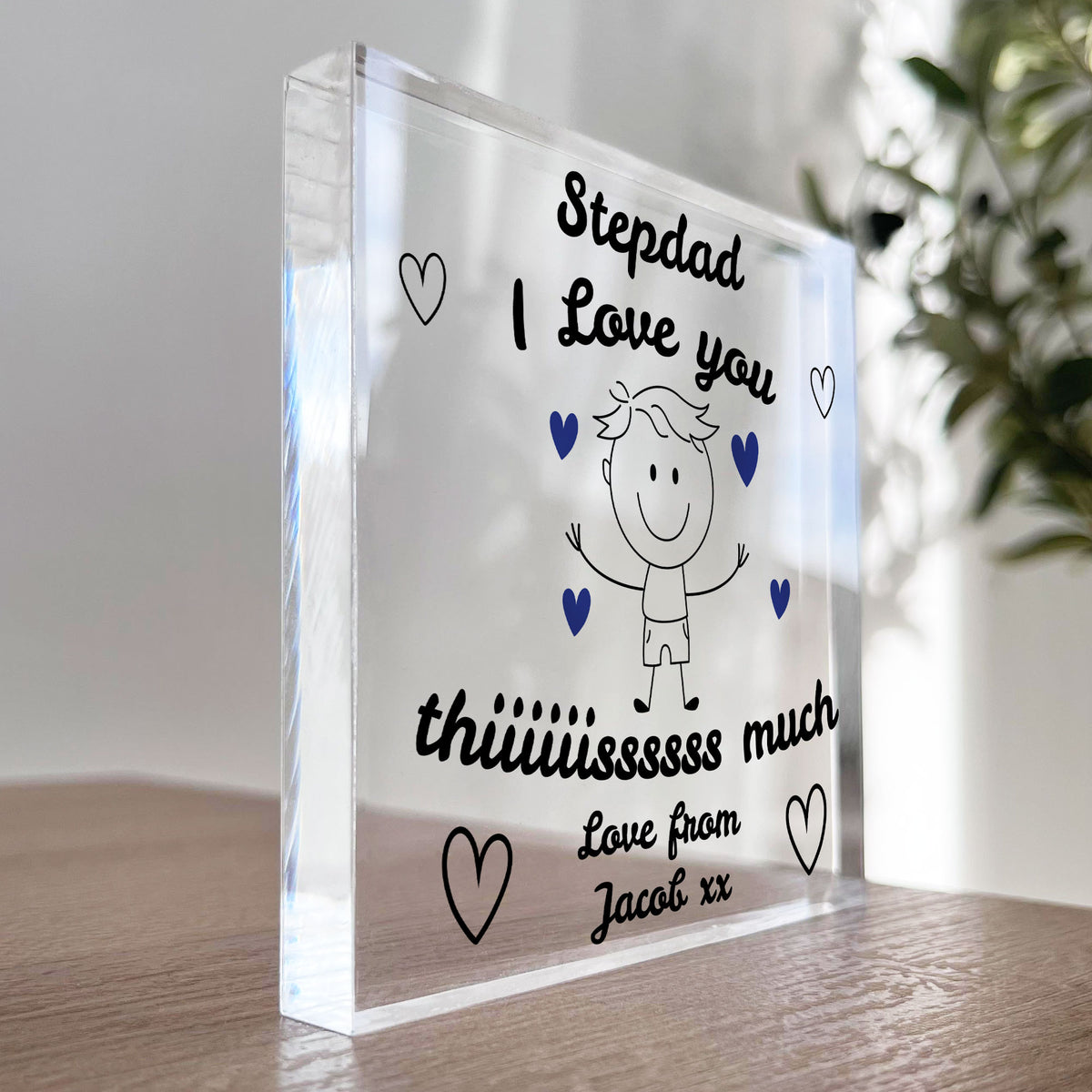 Gift For Stepdad I Love You This Much From Son Personalised Sign