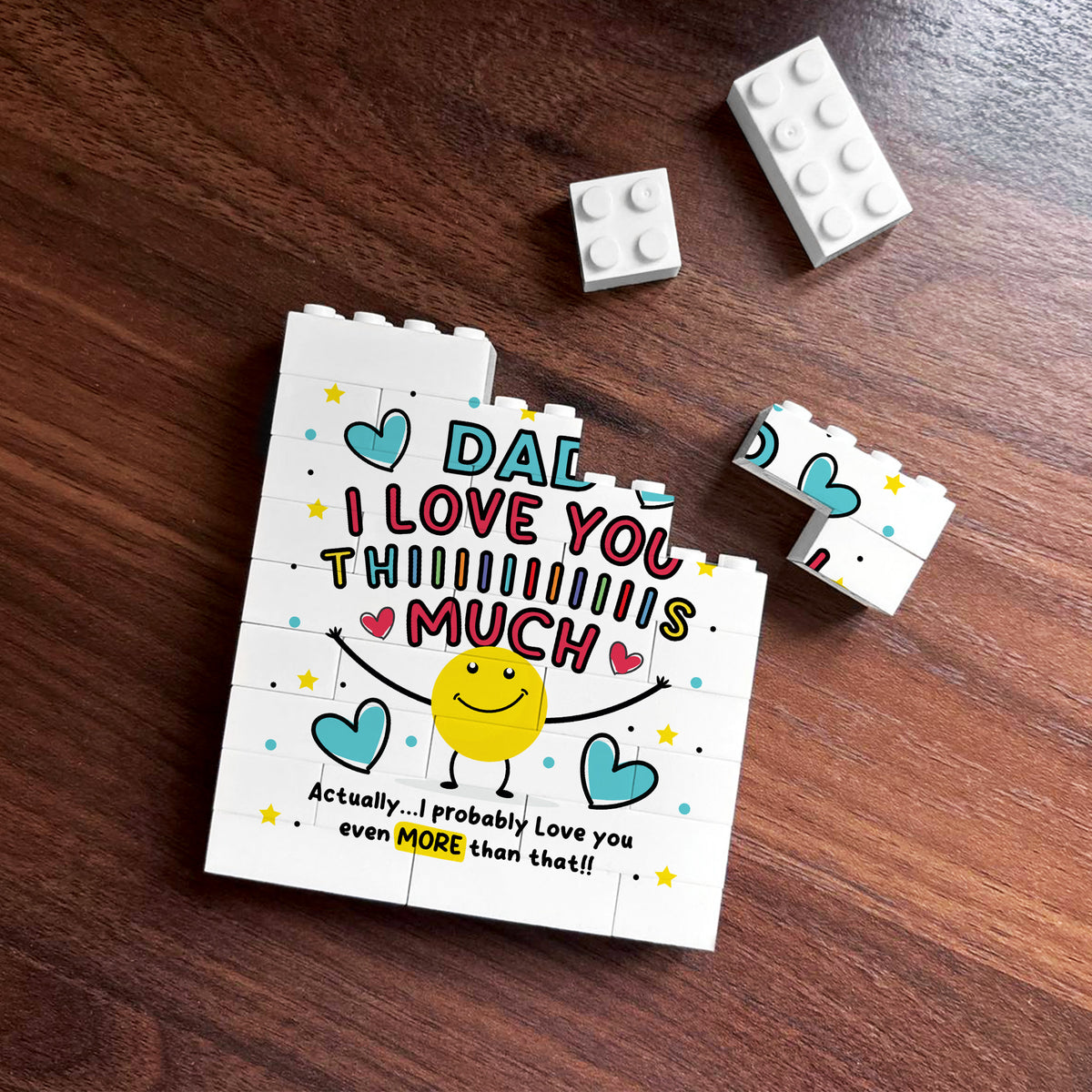 Dad Gift Building Block Puzzle Gift Love You This Much Gift