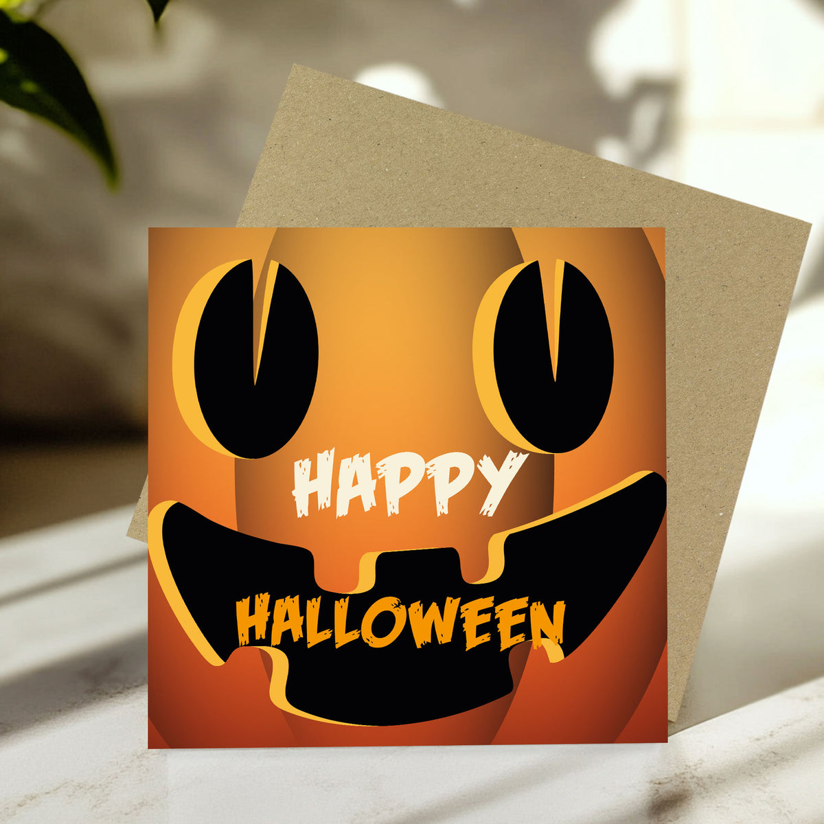 HAPPY HALLOWEEN Card With Pumpkin Halloween Card For Friend