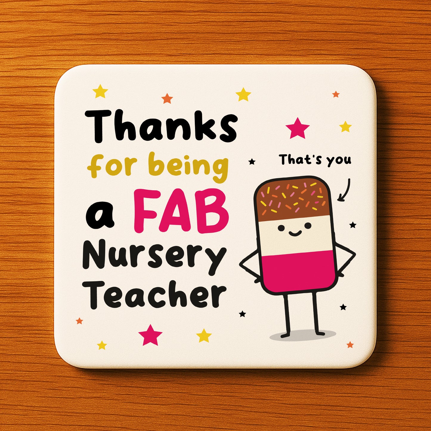 Nursery Teacher Coaster Thank You Gift FAB Teacher Appreciation
