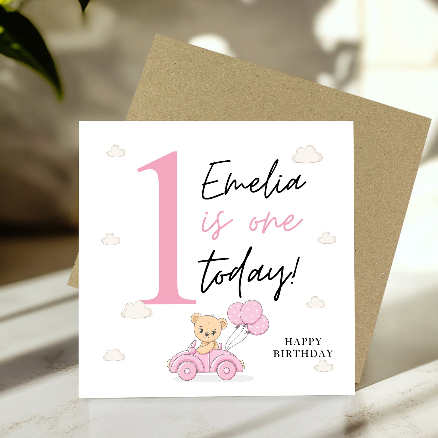 Personalised 1st Birthday Card ONE TODAY Daughter Granddaughter