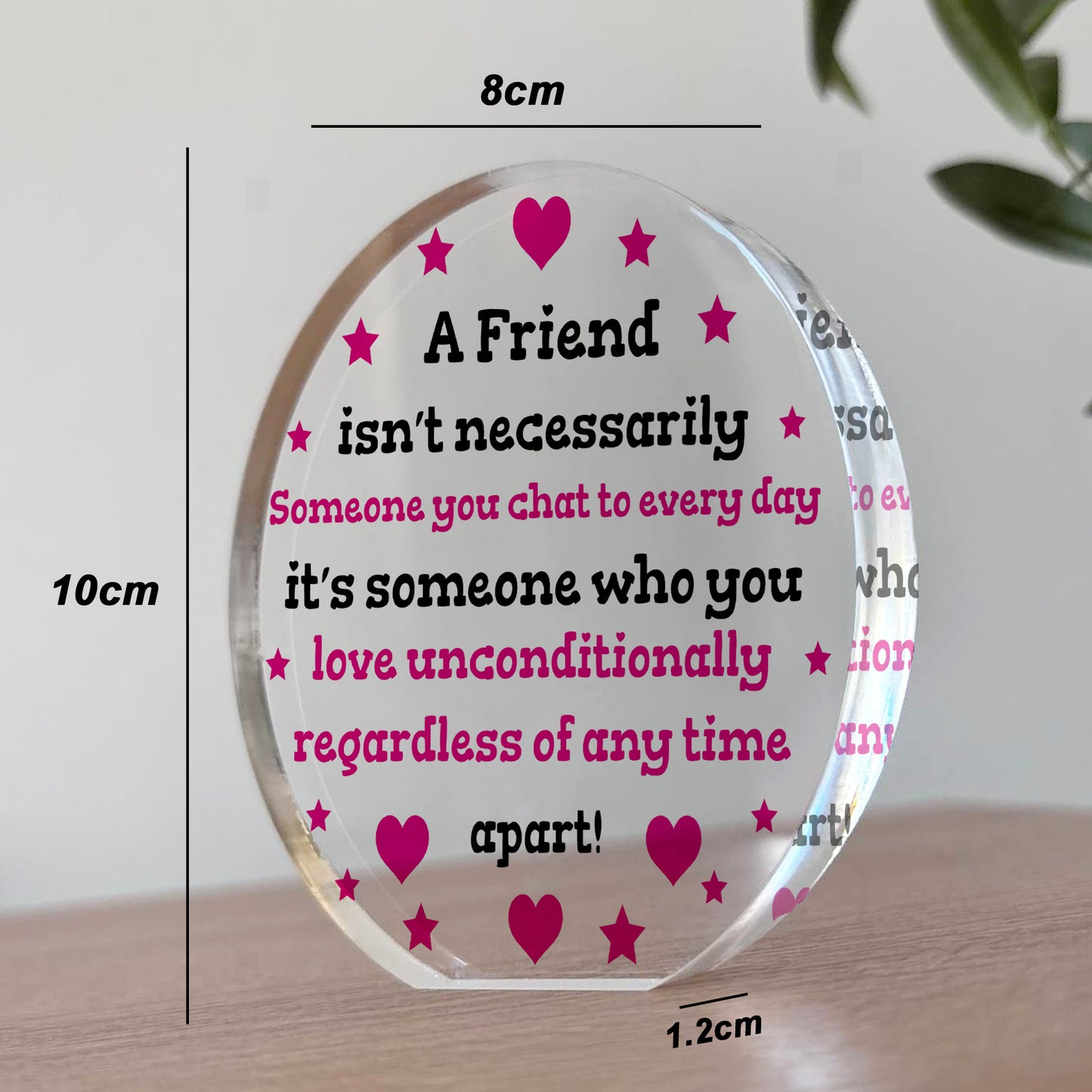 Friendship Gift For Long Distance Friend Acrylic Plaque Thankyou