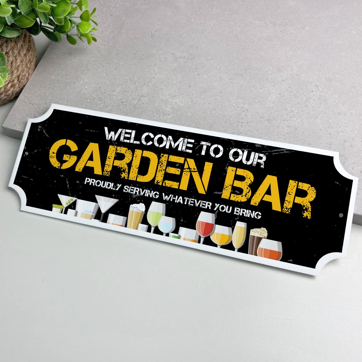 Welcome To Our Garden Bar Sign For Home Bar Man Cave Garage
