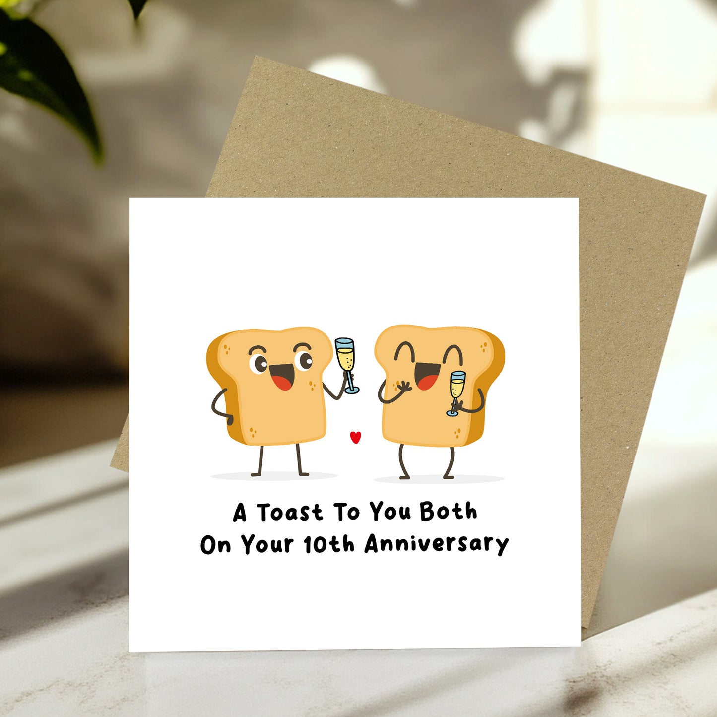 Funny Anniversary Card For Couple Toast To You 10th Anniversary