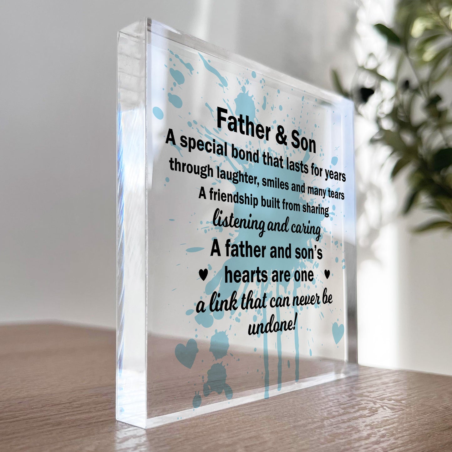 Father and Son Plaque Dad and Son Gifts Fathers Day Gift for Dad
