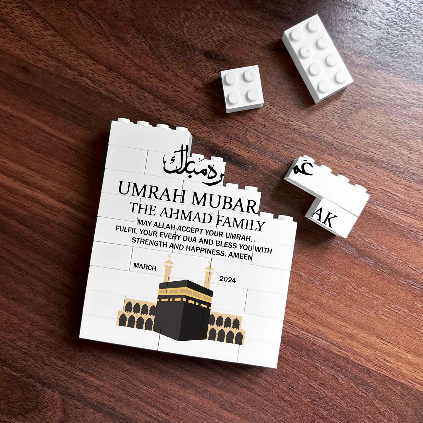 Umrah Mubarak Personalised Puzzle Block Plaque Kaaba Puzzle Gift