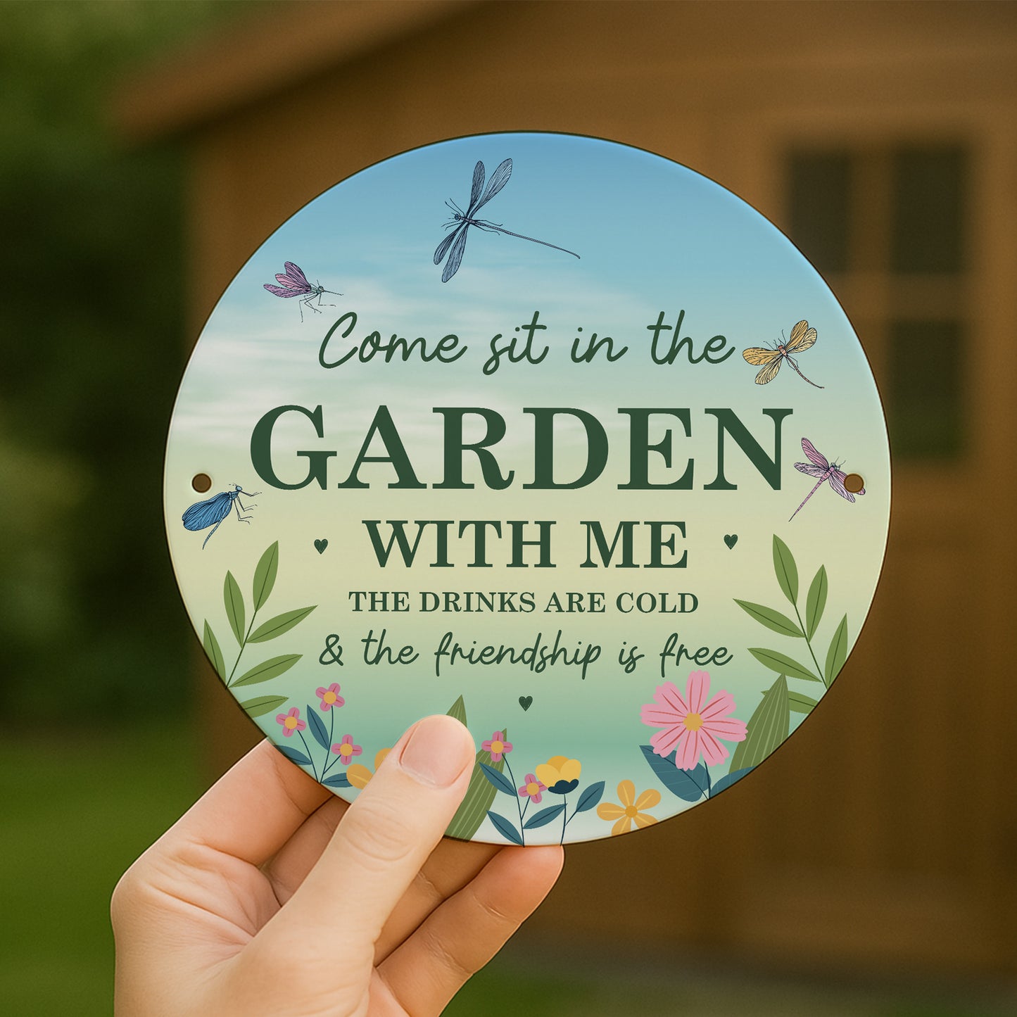 Garden Sign For Outside Acrylic Come Sit In The Garden Plaque