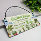 Garden Signs For Outside Hanging Garden Rules Sign For Yard