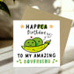 Funny Happy Birthday Card For Boyfriend With Kraft Envelope