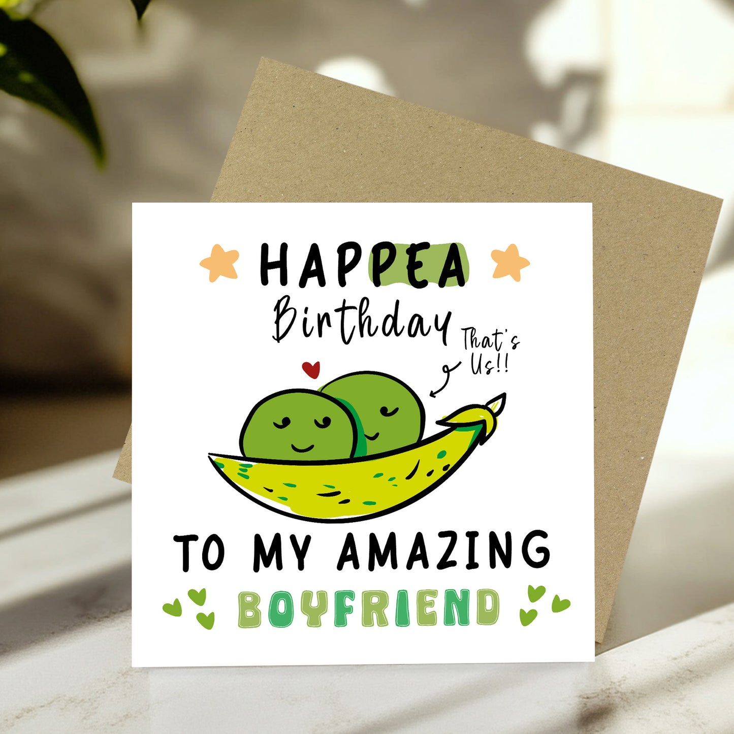 Funny Happy Birthday Card For Boyfriend With Kraft Envelope