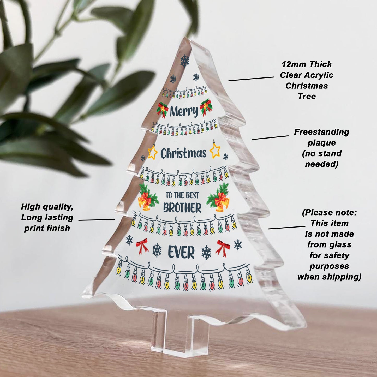 Brother Gift Christmas Acrylic Christmas Tree Gift For Him