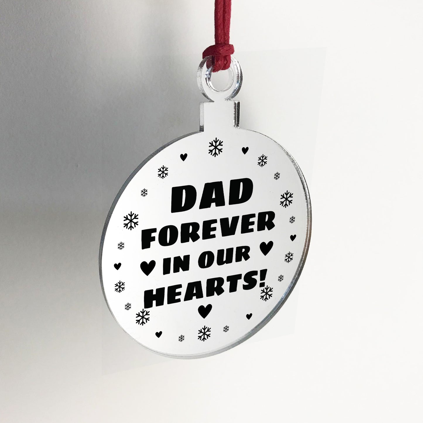 Dad Memorial Hanging Engraved Plaque Bauble Gift Graveside Decor