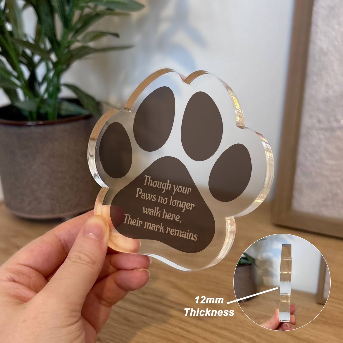 Special Dog Memorial Gift Paw Print Plaque In Memory Of Dog Cat