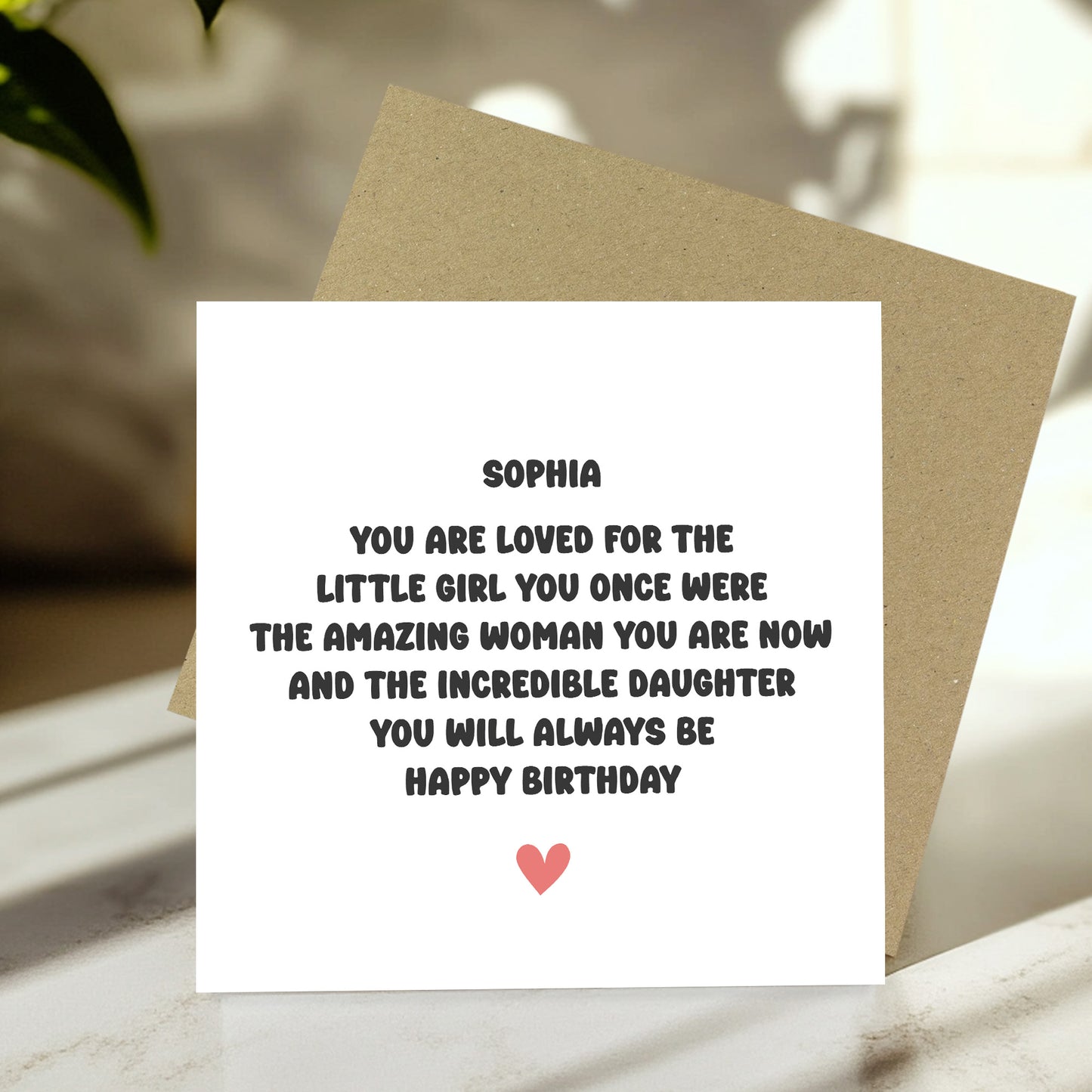 Personalised Daughter Birthday Card With Any Name Card From Mum