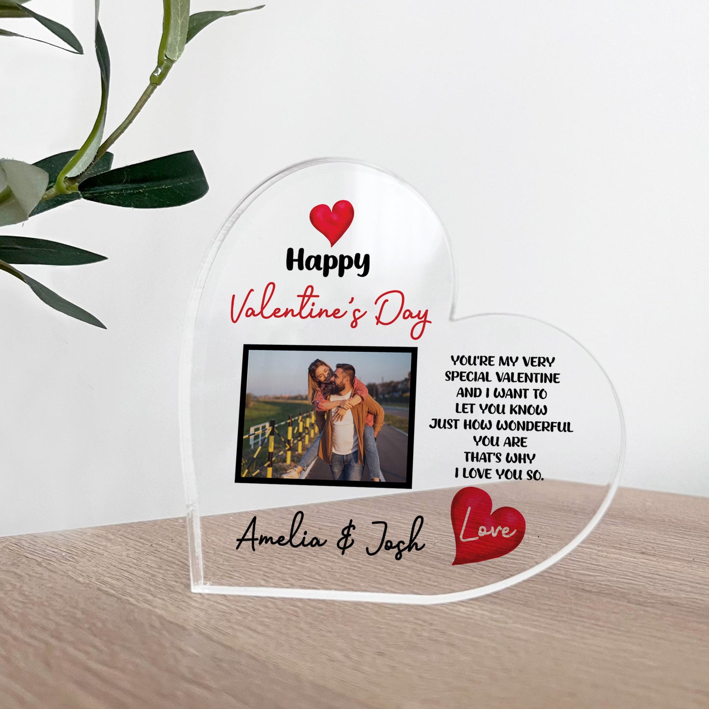 Happy Valentines Day Gift For Him Her Personalised Photo Plaque