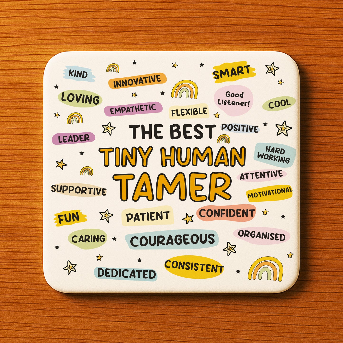 Funny Teacher Gift Teacher Coaster The Best Tiny Human Tamer