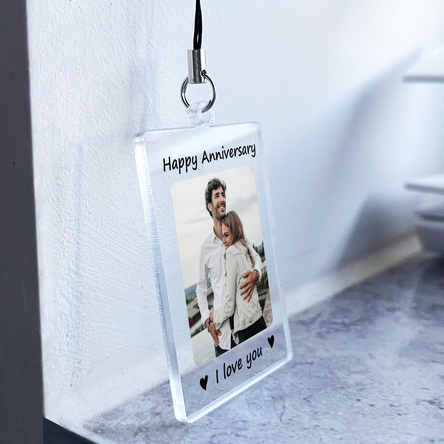 Custom Couple Keychain Personalised 1st 2nd 3rd Anniversary Gift