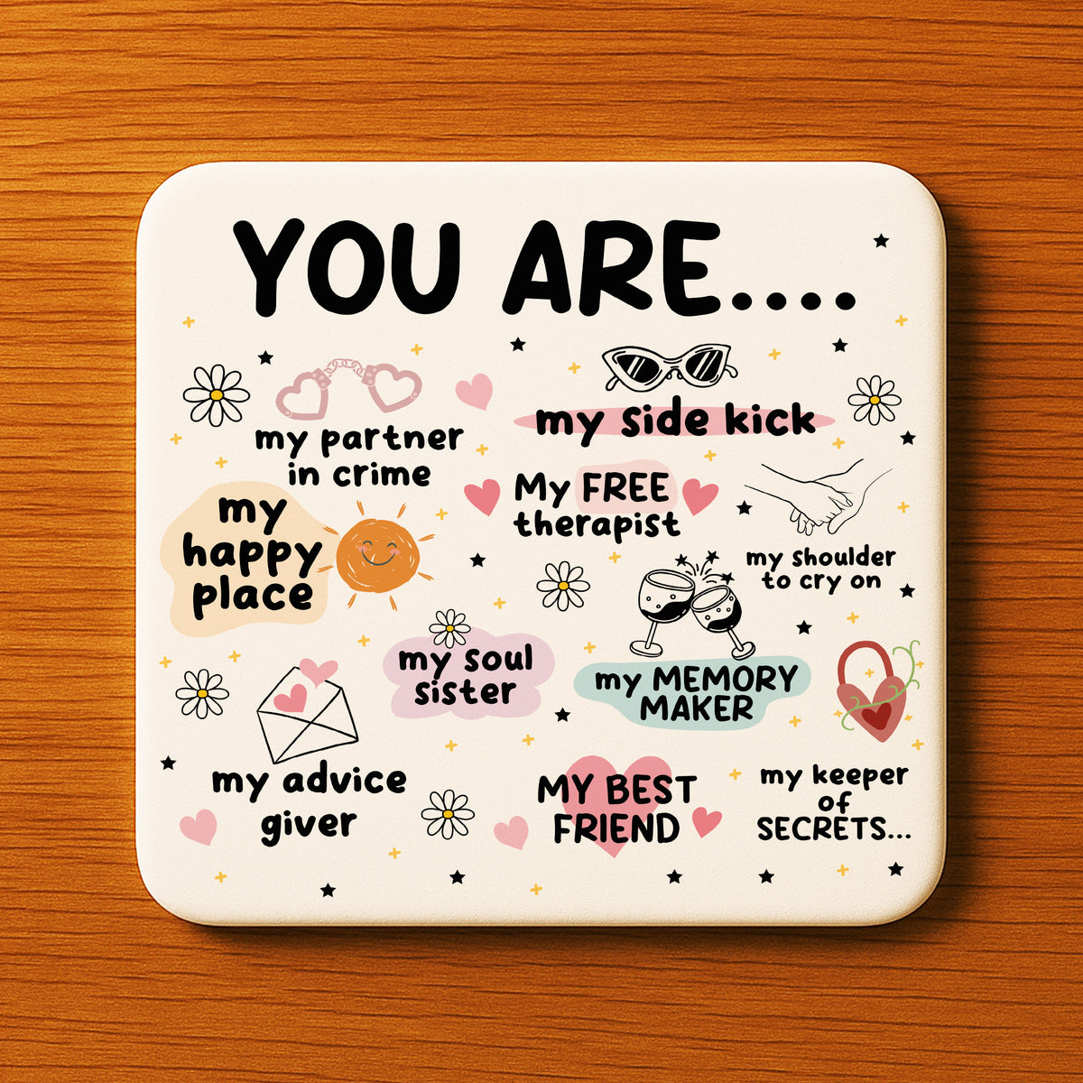 Christmas Birthday Gift For Best Friend Bestie Coaster