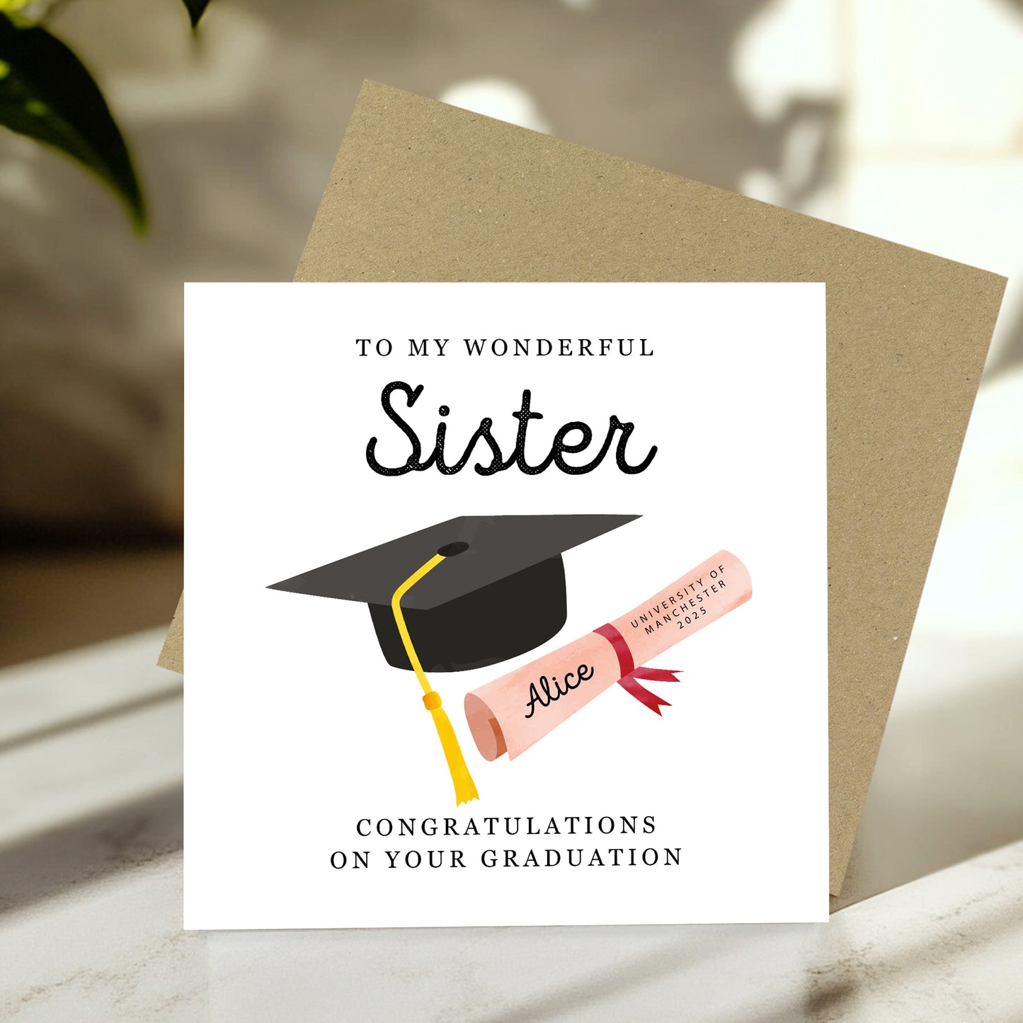 Personalised Graduation Card Sister Congratulations Well Done
