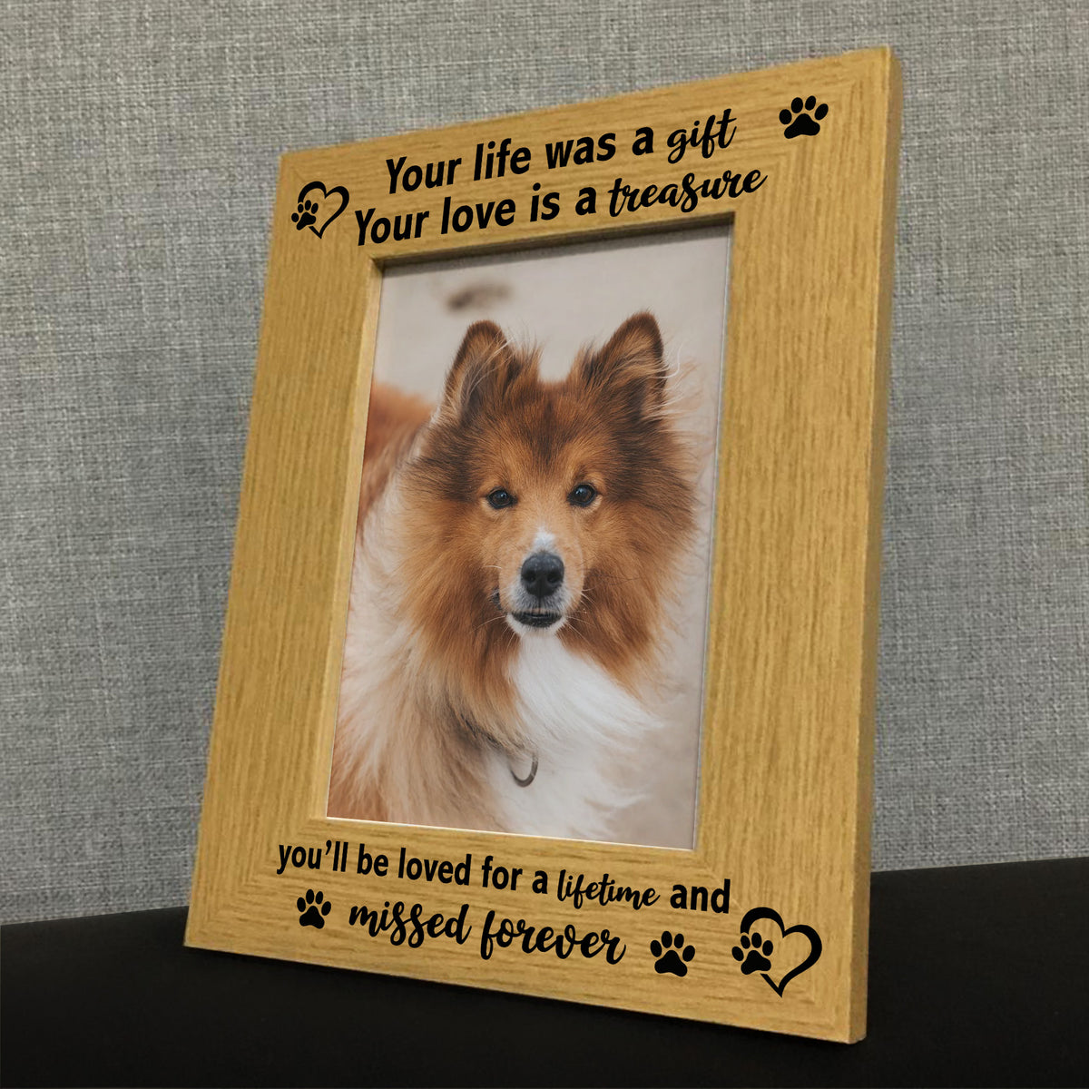 Dog Puppy Memorial Photo Frame Your Life Was A Gift Dog Pet Loss