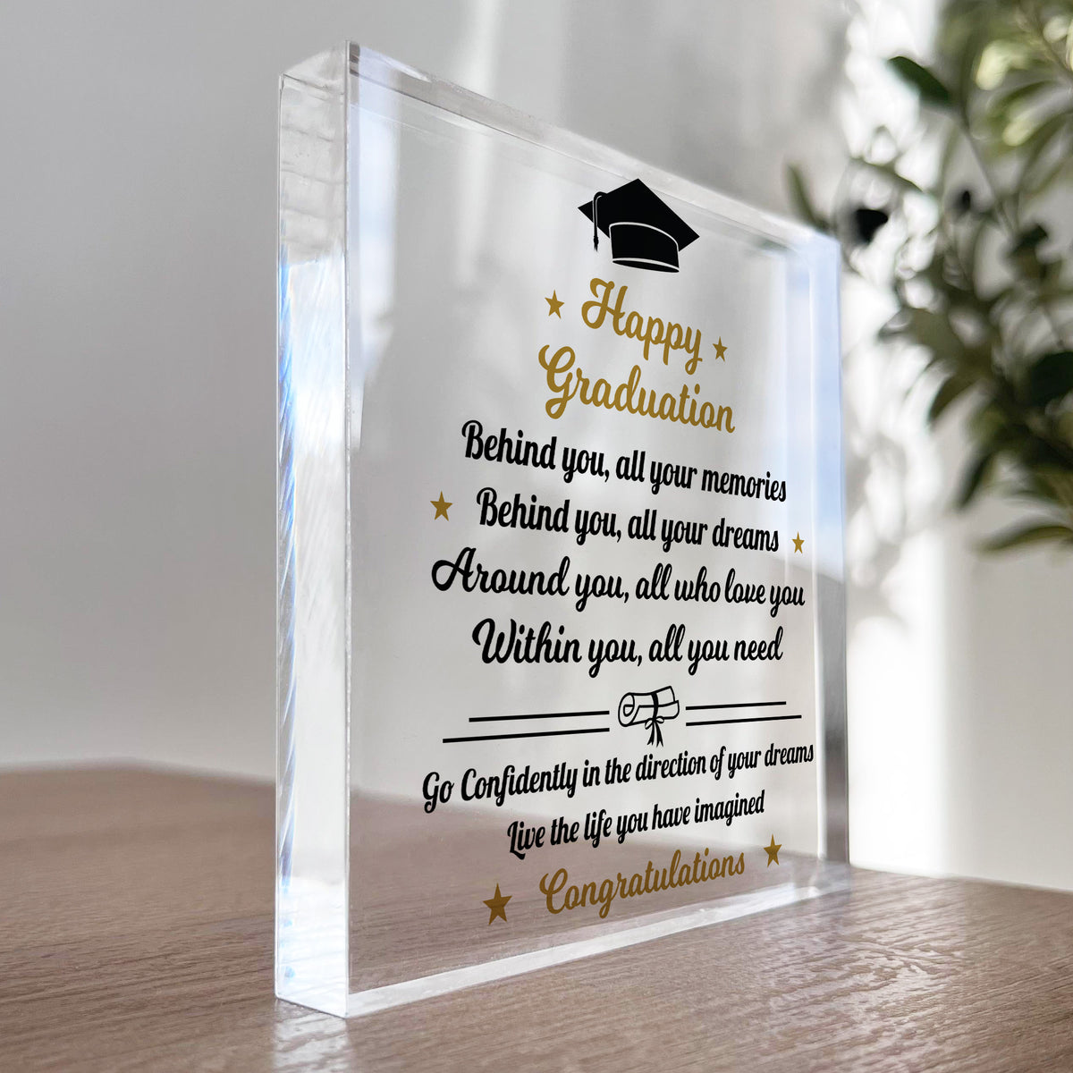 Happy Graduation Plaque Congratulations Graduate Degree Gift