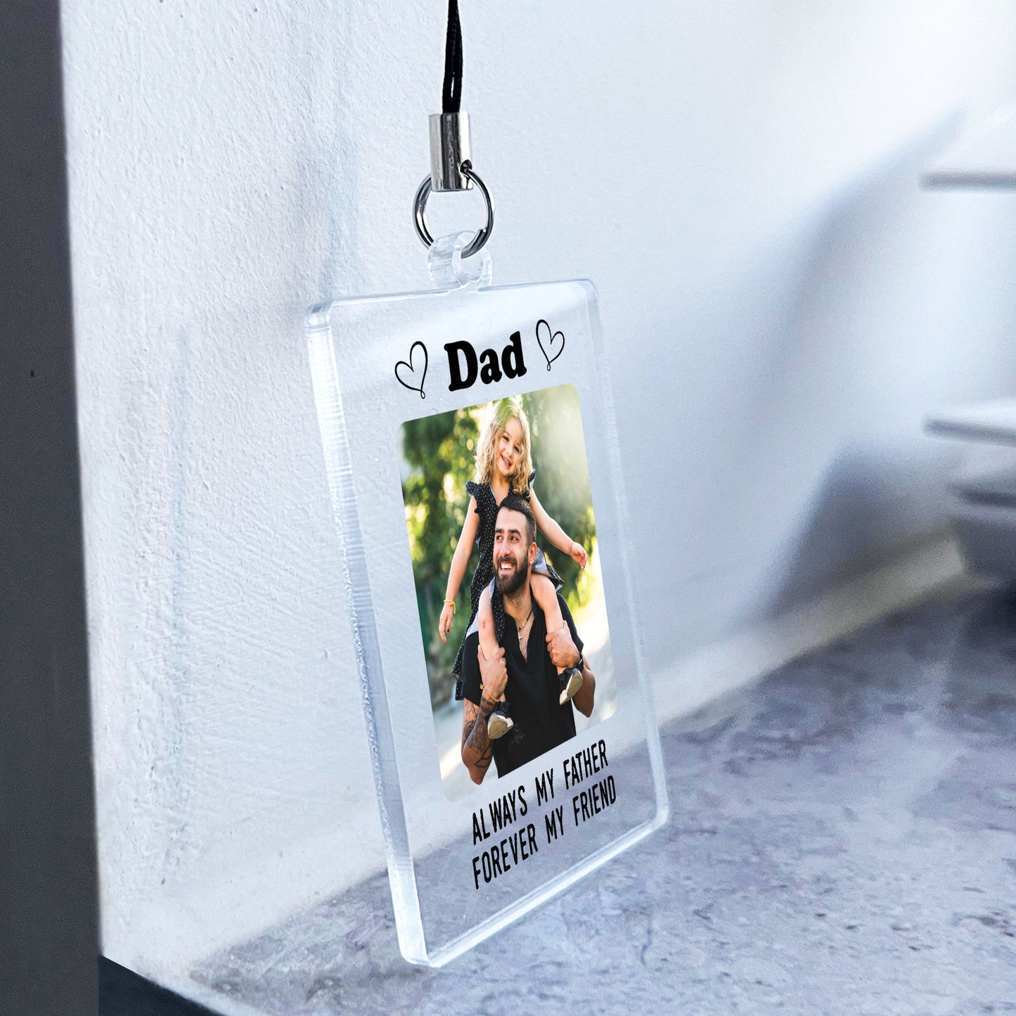 Personalised Dad Keyring Photo Gift Dad Keychain Birthday Gifts