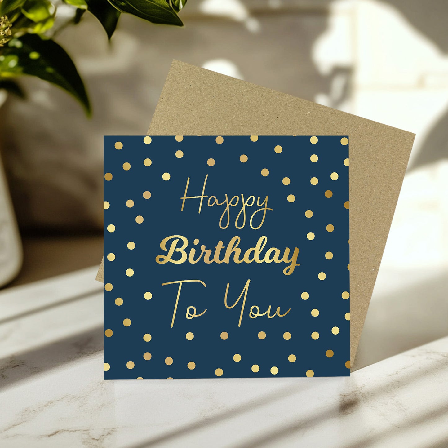 Square Birthday Card With Envelope Happy Birthday To You
