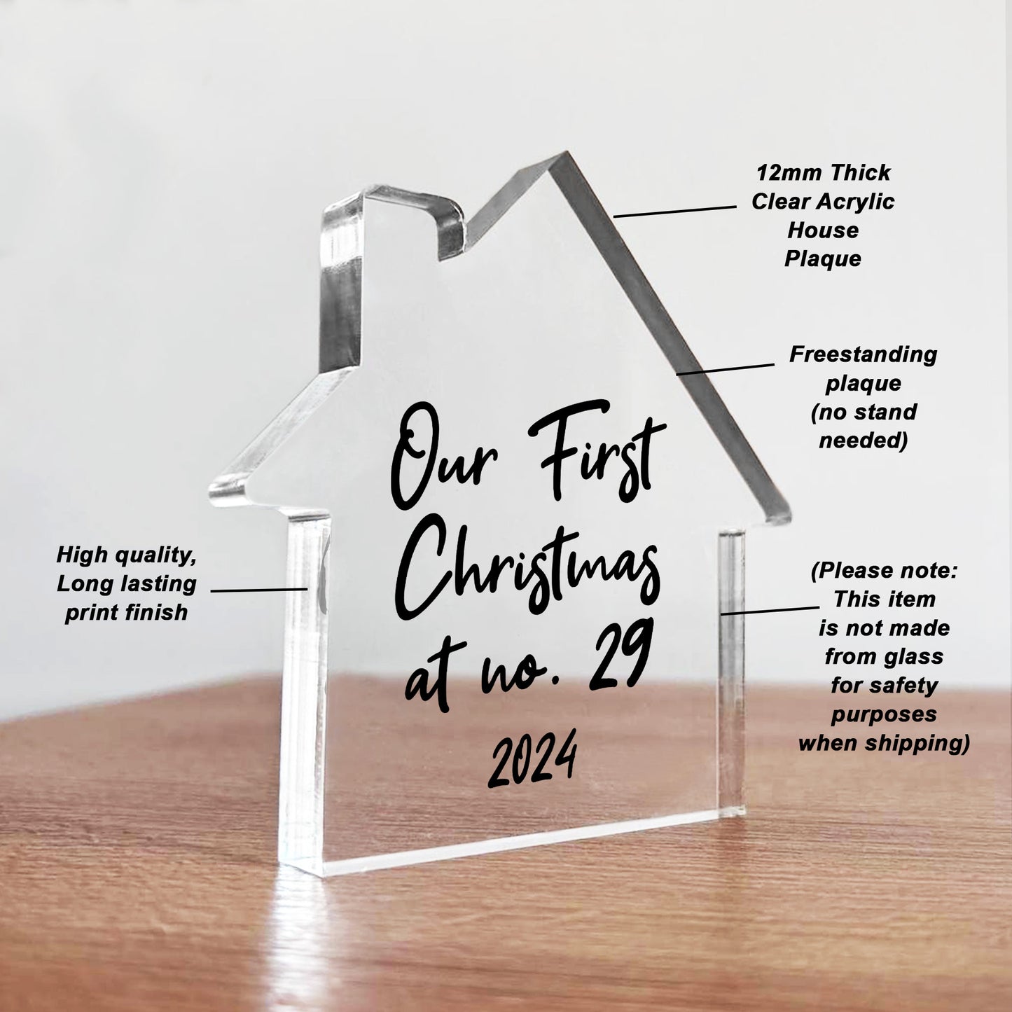 Personalised First Christmas At House Number Acrylic New Home