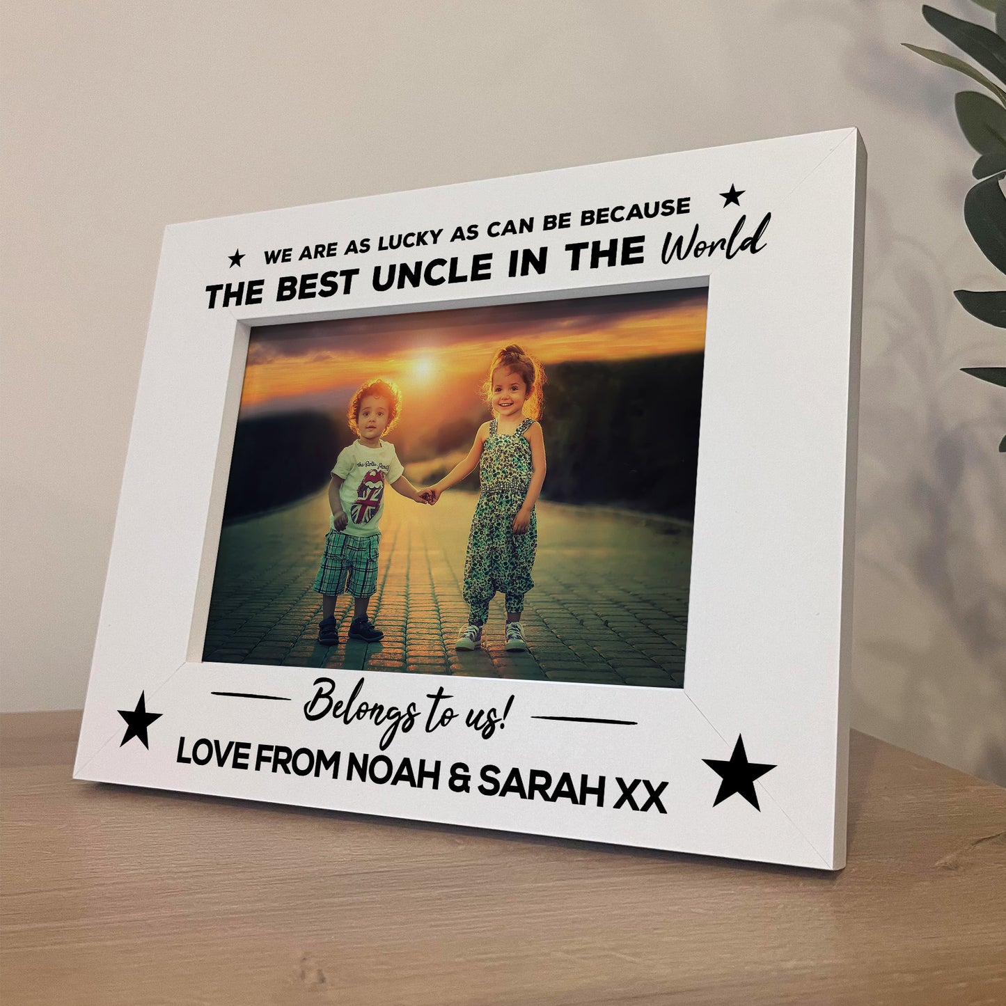 Personalised Uncle Gift From Niece Nephew, 7x5 White Frame