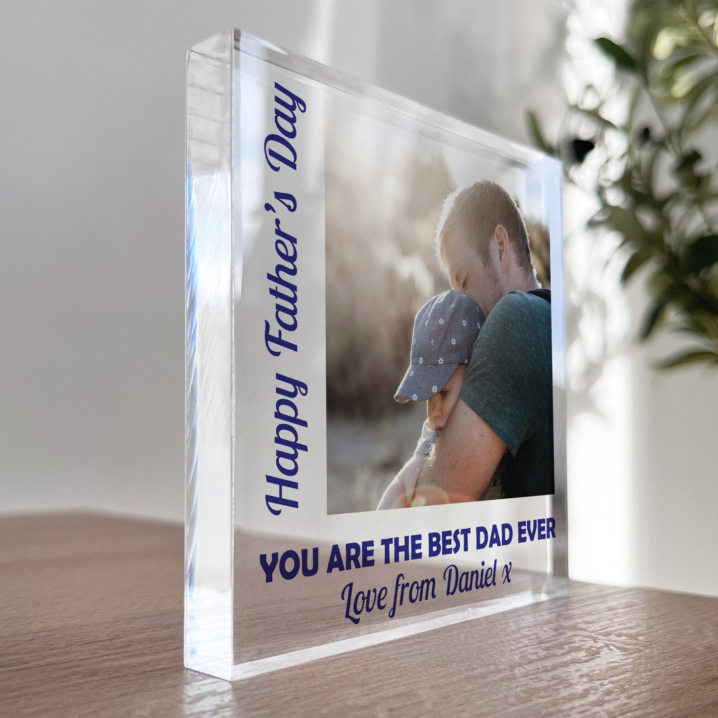 Fathers Day Gift For BEST DAD EVER Personalised Clear Block