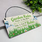 Garden Sign For Outdoor Hanging Garden Rules Sign For Yard
