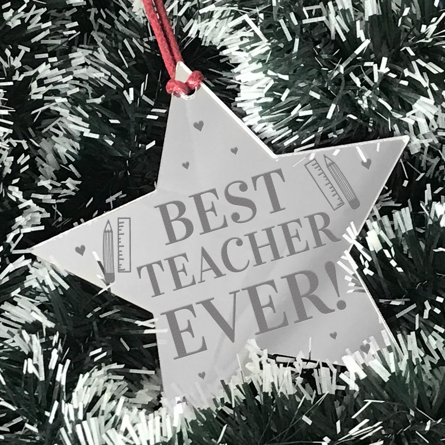 BEST TEACHER EVER Gift Acrylic Hanging Star Teacher Gifts