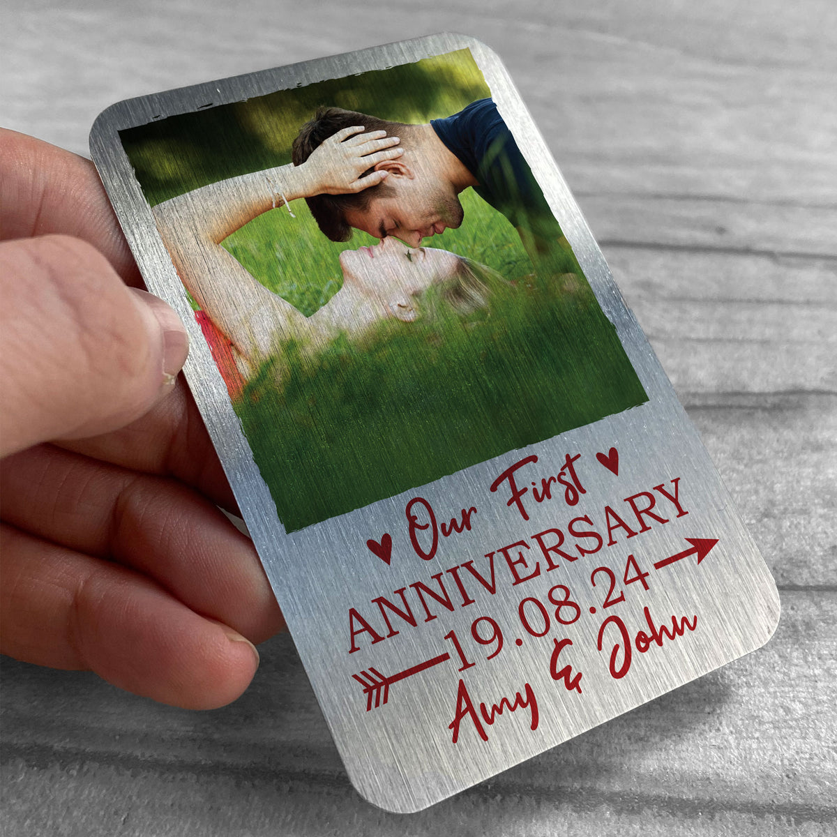 Personalised First 1st Anniversary Wallet Photo Gift For Him Her