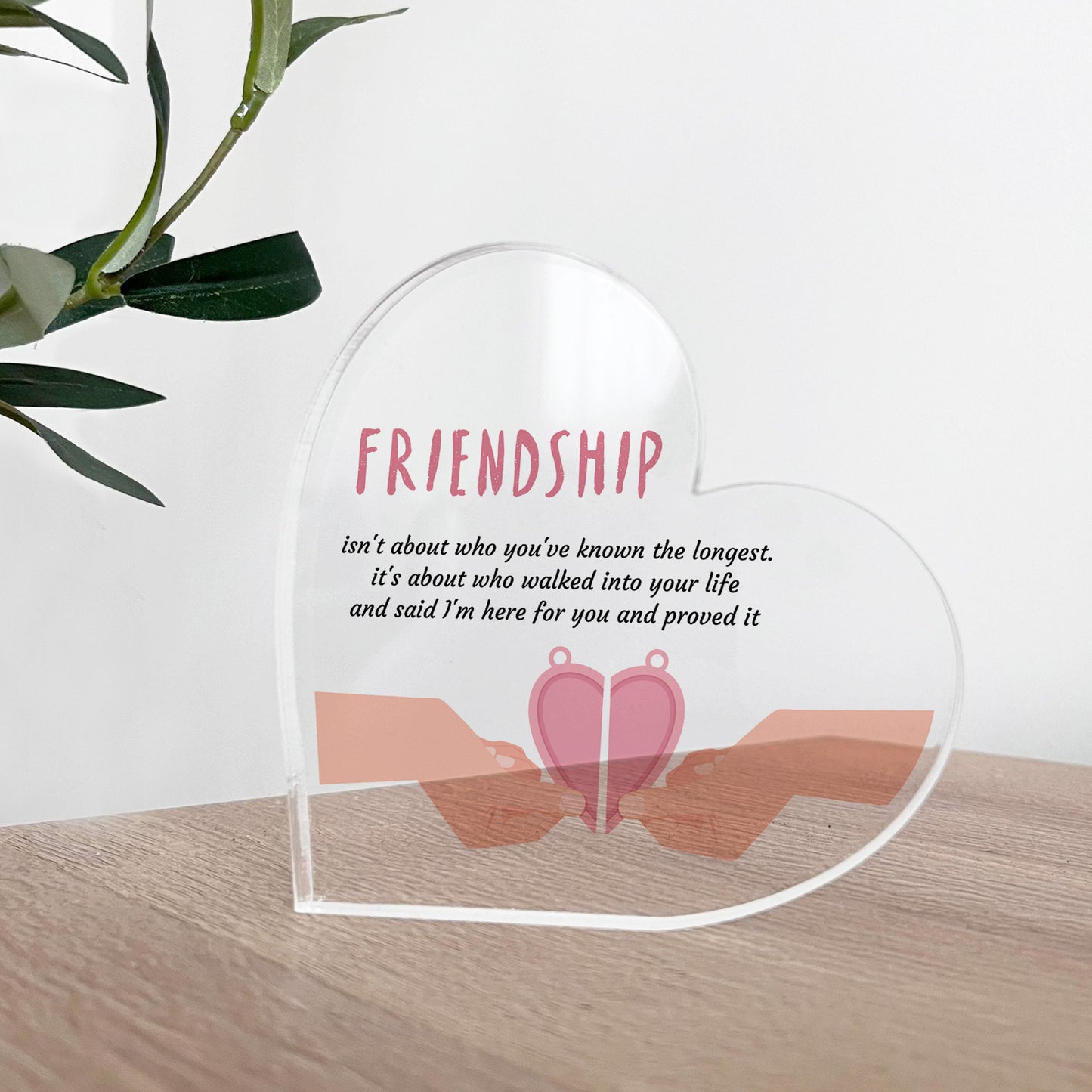 Heart Shaped Friendship Plaque Thank You Gift For Best Friend
