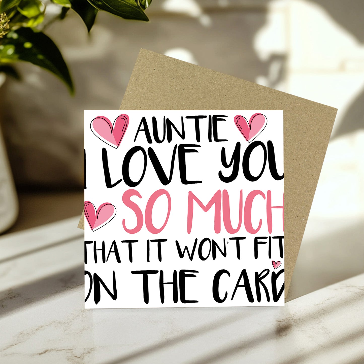 Card For Auntie Birthday With Envelope Thank You Card For Auntie