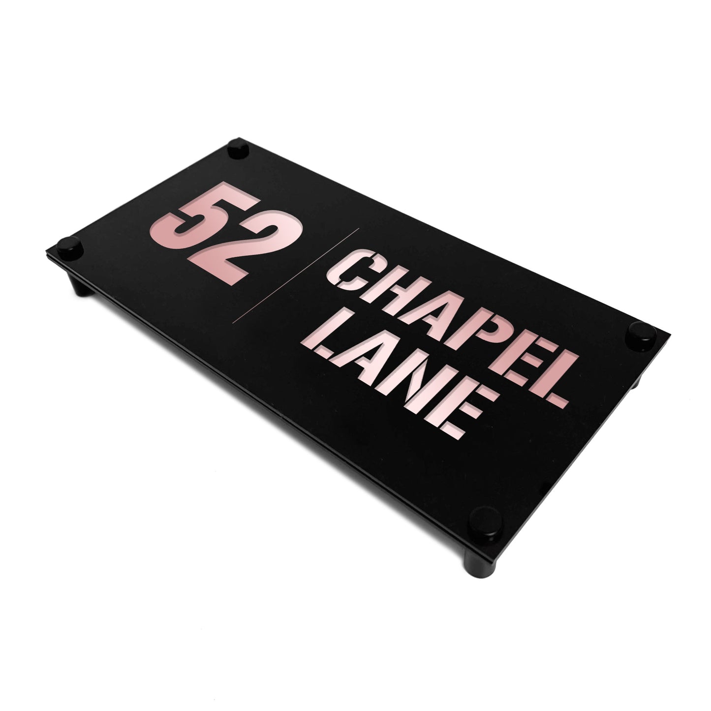 House Number Plaques Personalised Signs Address Black Rose Gold