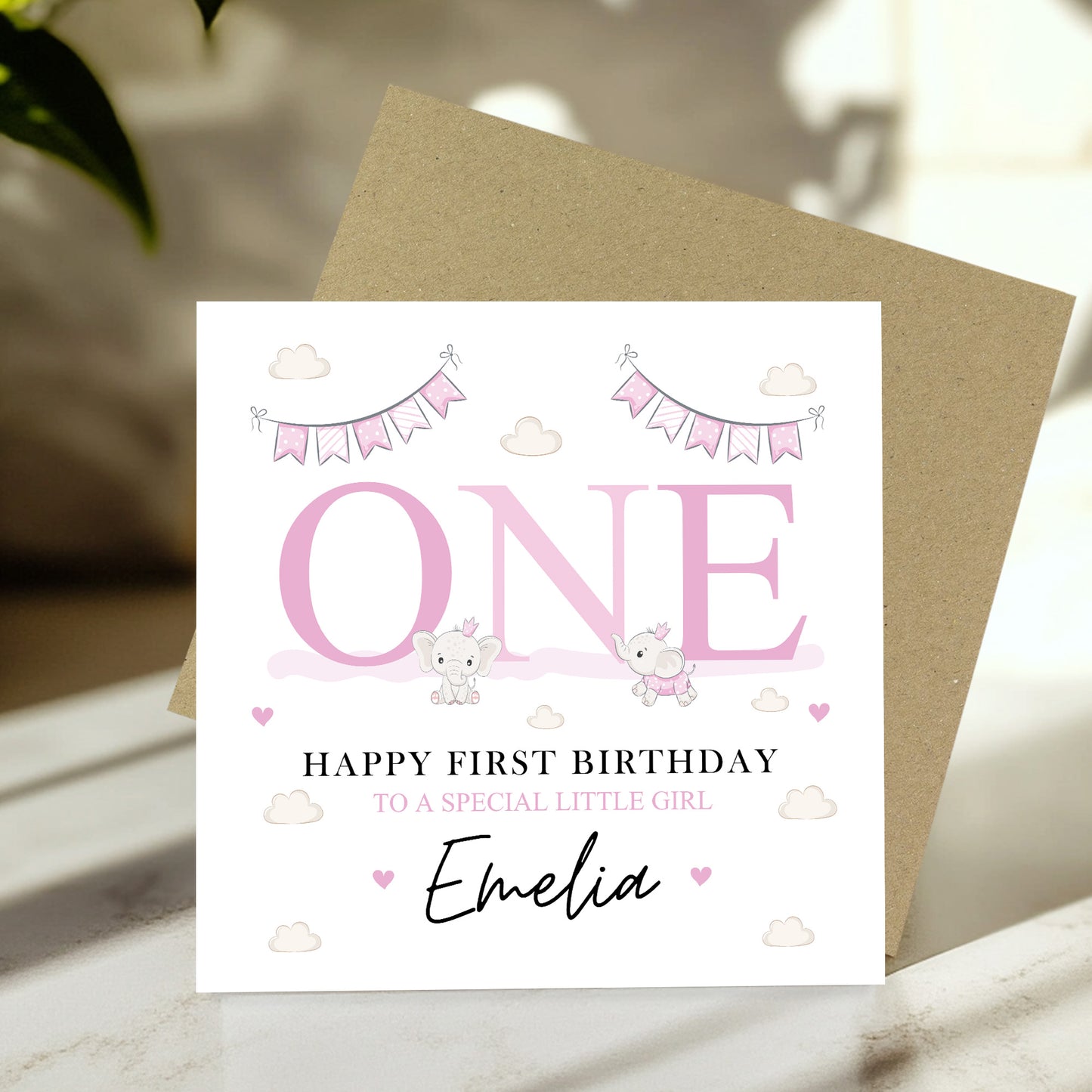 Personalised First Birthday Card For Special Little Girl