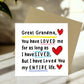 Card For Great Grandma With Kraft Envelope Included Great Grandm
