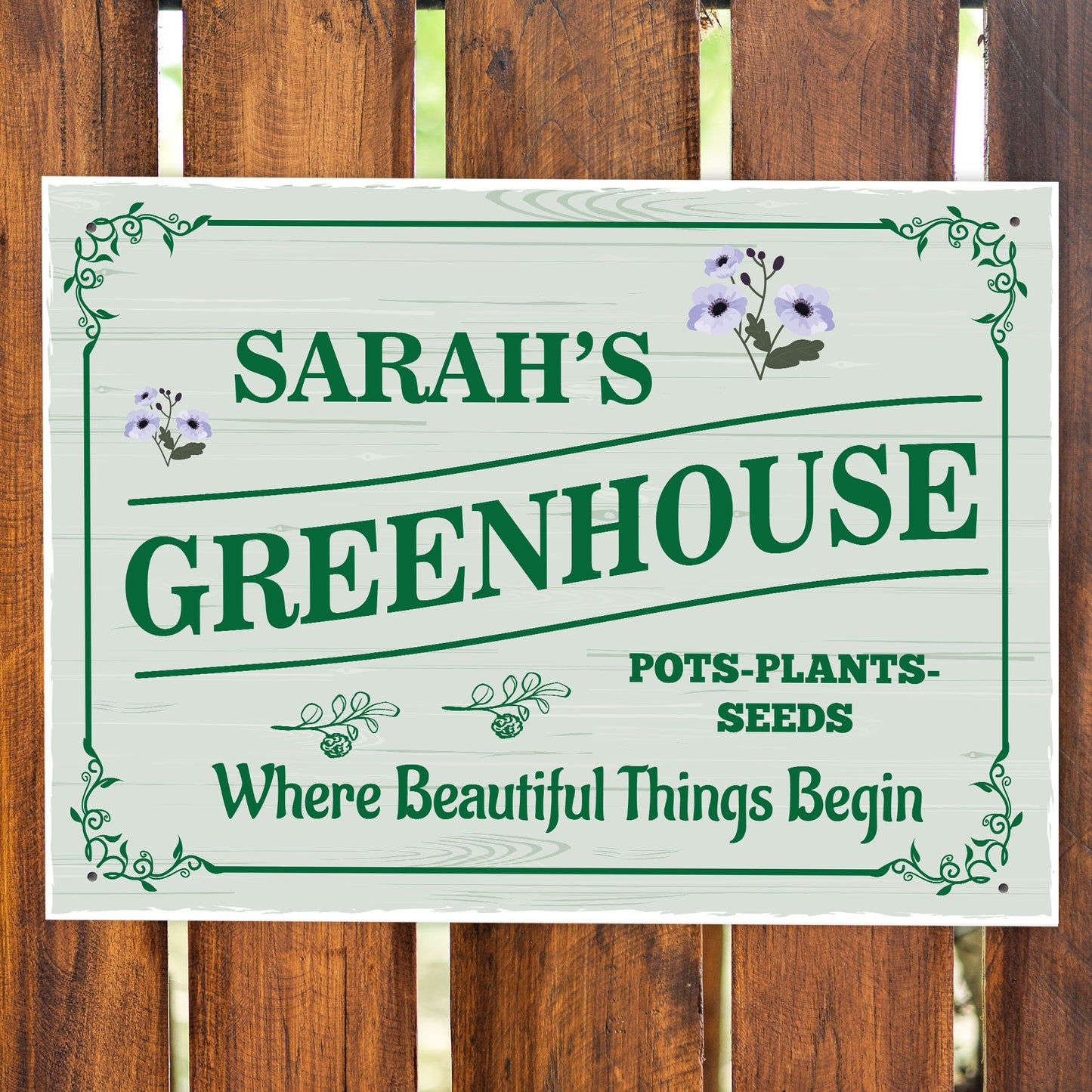 Personalised Greenhouse Sign Welcome Sign Garden Sign Home Decor