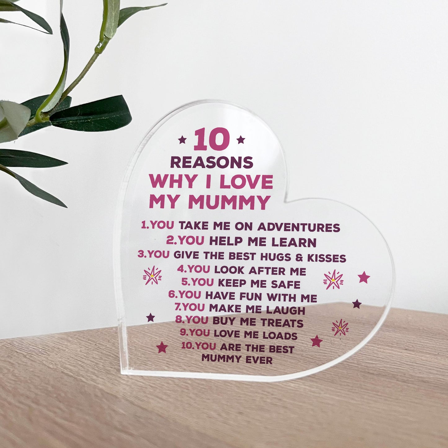 Mummy Gifts From Son Mother And Daughter Gifts Acrylic Heart