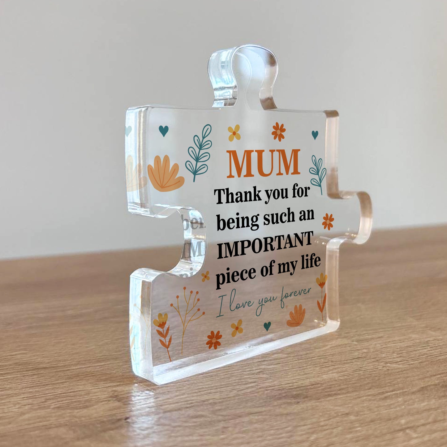 Thank You Gift For Mum Puzzle Piece IMPORTANT PIECE OF MY LIFE