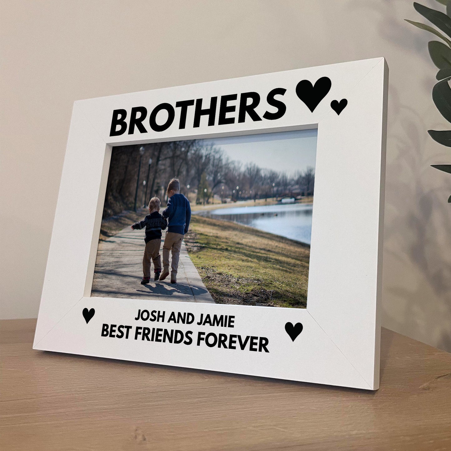 Personalised Brother Gift White 7x5 Photo Frame Birthday Gift